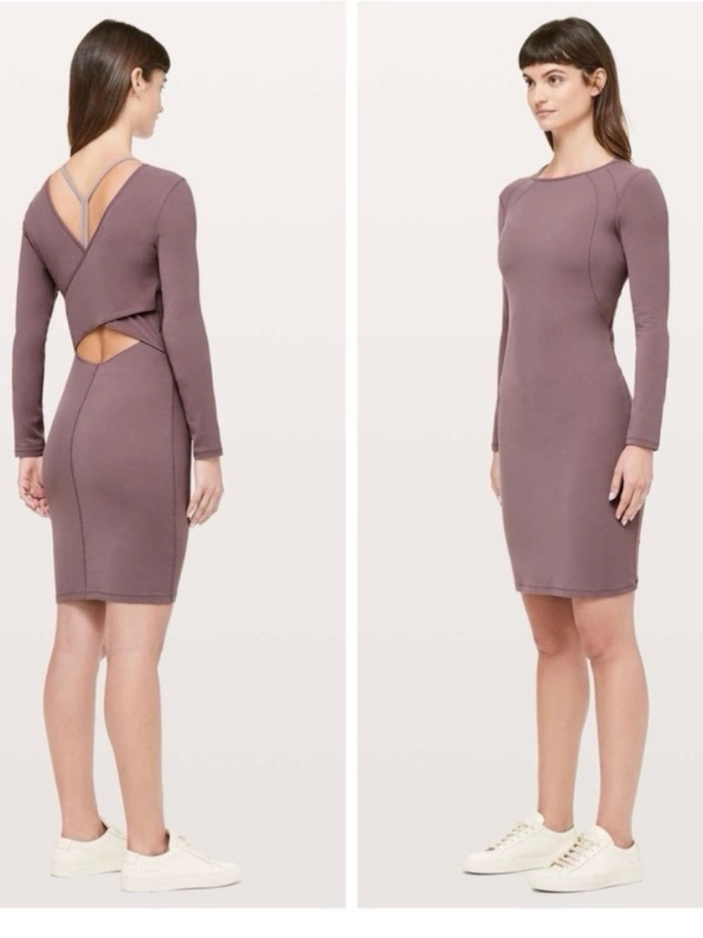 lululemon athletica Long-Sleeve Cross-Back Dress in Mauve